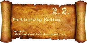 Martiniczky Rodion névjegykártya